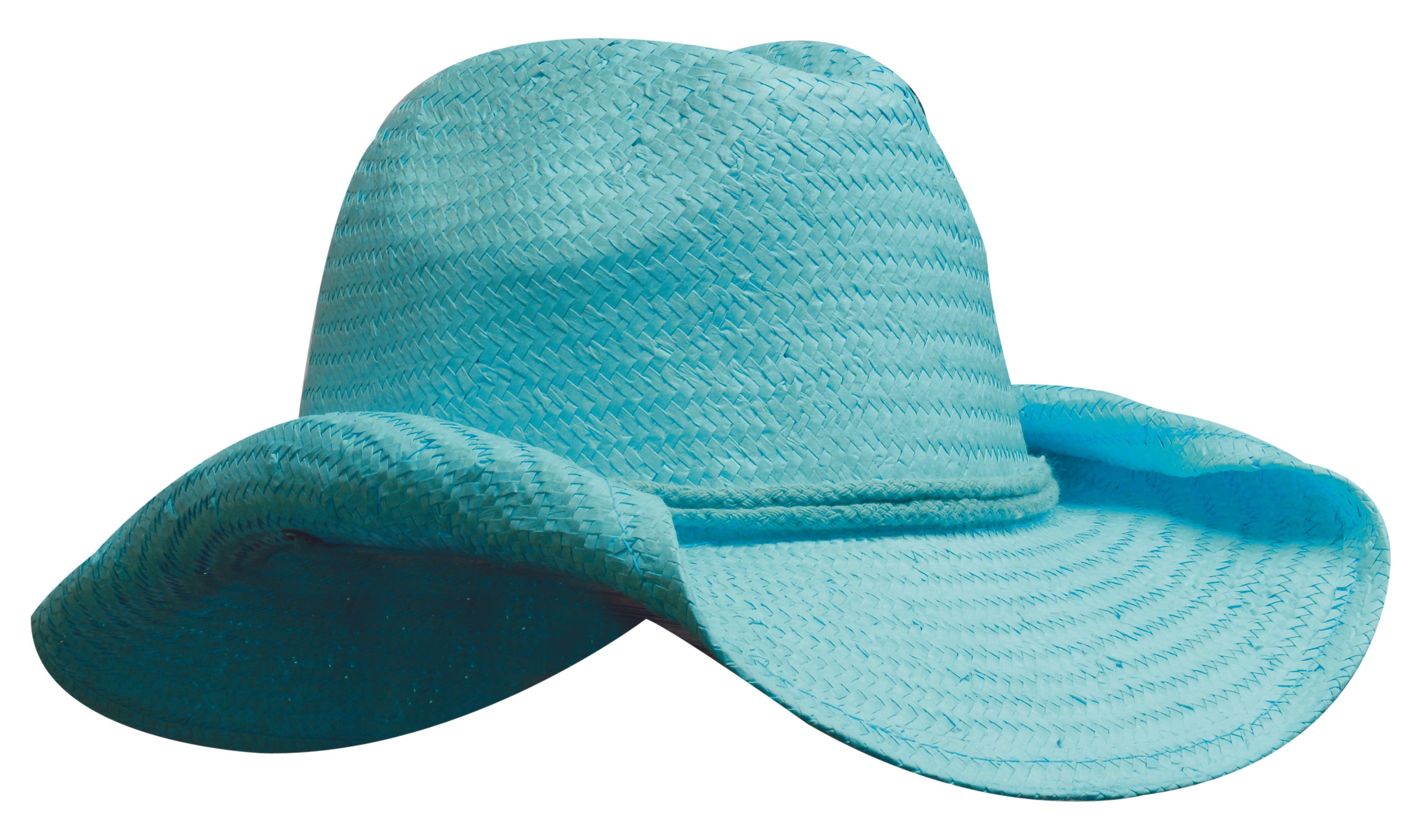 Ladies Cowboy Straw Hat H4283 | Cyan